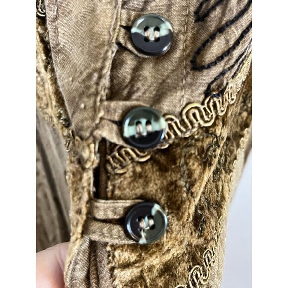 Erika Brooke Top Women 48 Brown Animal Print Velvet Boho Western Retro 80s Twee - Picture 6 of 13